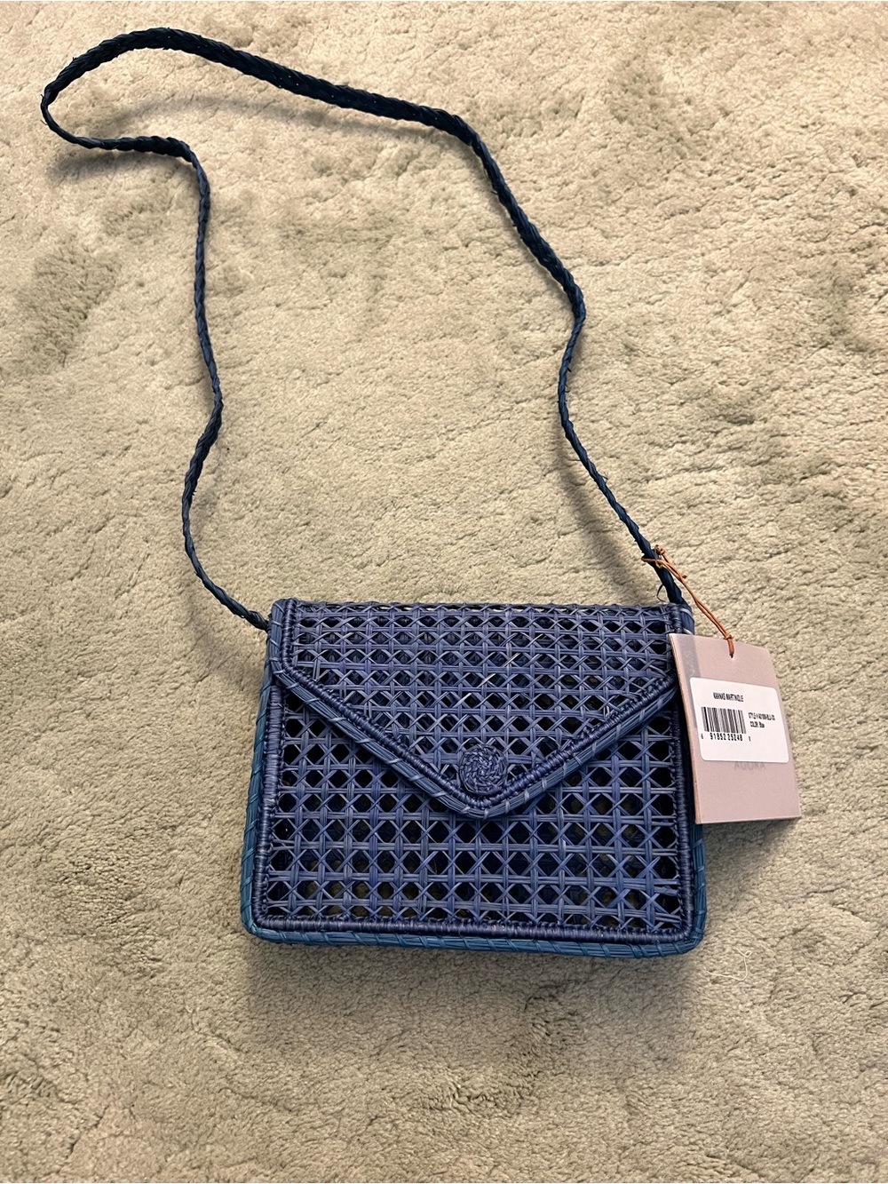 NWT Kaanas Woven Crossbody Shoulder Bag in Blue